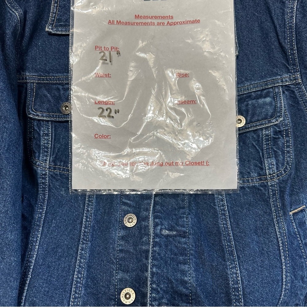 Vintage TOMMY HILFIGER Womens Blue Jean Jacket Trucker Denim Y2K 90s Size L - Picture 4 of 4